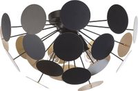 Beliani MARITSA - Oval Black/Gold Metal Ceiling Lamp - 3 x E14