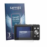 Savvies 3 Stuks Screenprotector - Geschikt voor IXNAIQY Vlogging Camera for Kids - Beschermfolie Glas Transparant