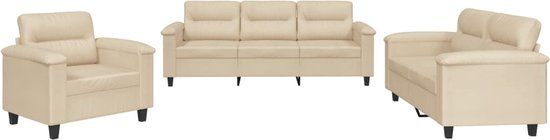 VidaXL 3-delige Loungeset Crème
