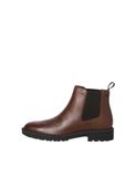 JACK&JONES Heren Laarzen Cognac Leer Chelsea Boots JFWHOSKINS LEATHER CHELSEA SN Maat 44
