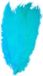 Merkloos Carnaval verkleed veer/struisvogelveren - 2x - turquoise - 50 cm