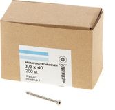 Hoenderdaal Spaanplaatschroef rvs-A2 platkop pz-1 3.0X40 voldraad (200)