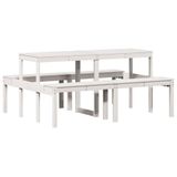 Syfax Picknicktafel Picknicktafel 160x134x75 cm massief grenenhout wit