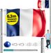 Monzana Mât de drapeau Aluminium 6,3m France Drapeau Hauteur réglable