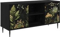 vidaXL - Tv-meubel - RHENEN - 102 x 33 x 51 cm - Zwart eiken Bewerkt hout