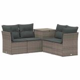 vidaXL - Bankstel - 5 - st - Grijs - en - Donkergrijs - Poly - Rattan - en - Staal