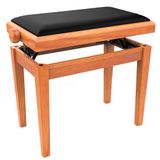 Audibax KB600 Oak Piano or Keyboard Bench, Foldable Bench with High Resistance, Adjustable Height from 47.5 to 56.5 cm, Padded Keyboard Stool, Made of Wood