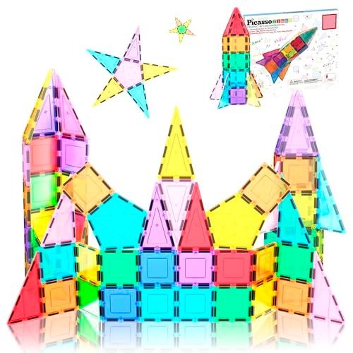 PicassoTiles 32 stuks Magnetisch Bouwblok Rocket Booster Thema Set Magnetische Constructie Speelgoed Leerset STEM Learning Playset Child Brain Development Stacking