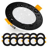Emos Select Emos Inbouwspots Badkamer, IP54 LED, 500 Lumen, 3000K Warm Wit, Waterbestendig, Ultra-plat, Badkamerverlichting, 12-pack Zwart