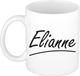 Bellatio Decorations Elianne Naam koffiemok - beker - met sierlijke letters - wit