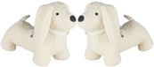 Home & Styling Deurstopper gewicht Hondje - 2x - Sweetie - 1 kilo - wit - polyester - 30 x 22 cm