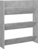 vidaXL Wandschoenenkast 80x18x90 cm spaanplaat betongrijs