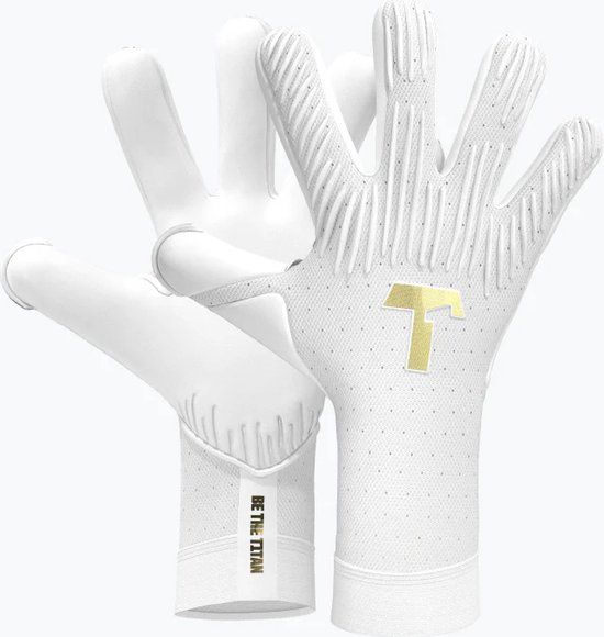 T1TAN Rebel 2.0 White-Out keepershandschoenen - Maat 10 - Wit-goud - Zonder Fingersave
