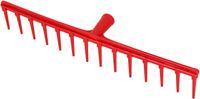 KOTARBAU® Bladhark, Tuinhark, Kunststof Bladhark, 54 cm, 14 Tanden, Zonder Steel, Extra-Click Systeem, Lichtgewicht Hark, Ergonomisch Ontwerp, Bladbezem voor Tuin, Rood