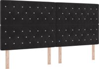 vidaXL Hoofdbord met LED-stripverlichting Zwart 200 cm Fluweel