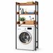 Merkloos Relaxdays Wasmachine kast - 166x63x25 cm - natuur-zwart