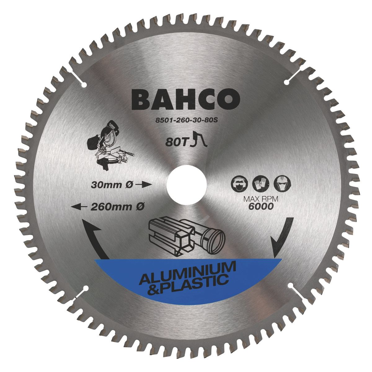sierra Bahco Cirkelzaagblad hardmetaal 260mm