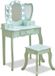 Teamson Kids Houten Kaptafel Kinderen - Hartvormig - LED Lichten - Tafel en Stoel Set - Groen
