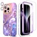 SHEDEER voor iPhone 16 Pro hoesje met Camerabeschermer + Schermbeschermer & Voorframe, TPU Schokbestendige 360° Bescherming, Krasbestendig telefoonhoesje, Violet