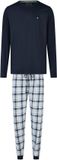Phil & Co. Berlin Phil & Co Heren Lange Pyjama Set Blauw Geruit - Maat XXL