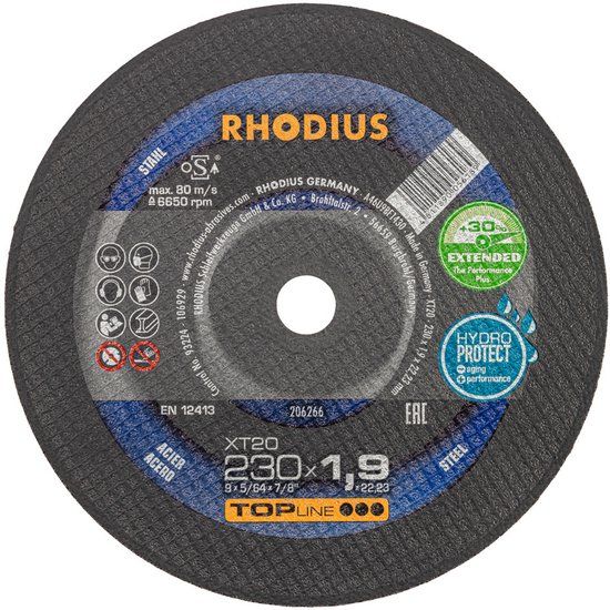Rhodius 206266 Doorslijpschijf recht 230 mm 1 stuk(s) Staal