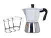 Barazzoni Ontbijtset, Moka Ibrida 3 tz + 3 kopjes van glas