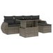 vidaXL 6-delige Loungeset met kussens, polyrattan, grijs