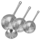 Well Home Set de casseroles, 4 pièces, Ø 20 x 24 x 28 x 30 cm, en acier inoxydable, adapté à l'induction, sans revêtement antiadhésif
