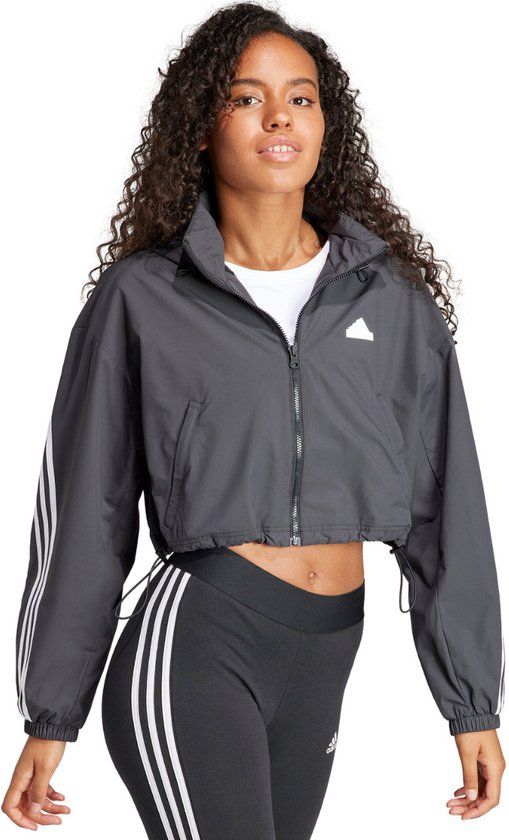 Adidas Jas Dames FI 3S WND WB Grijs - Maat S