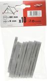 Chapuis LAST3 Set van 10 vierkante elastische banden voor camping, 5 mm lengte/80 mm