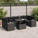 Maison Exclusive - Ensemble de jardin, 8 pièces, avec coussins, noir, en polyrotin