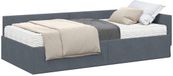 vidaXL Cadre de lit d'angle avec matelas gris foncé velours 100 x 200 cm