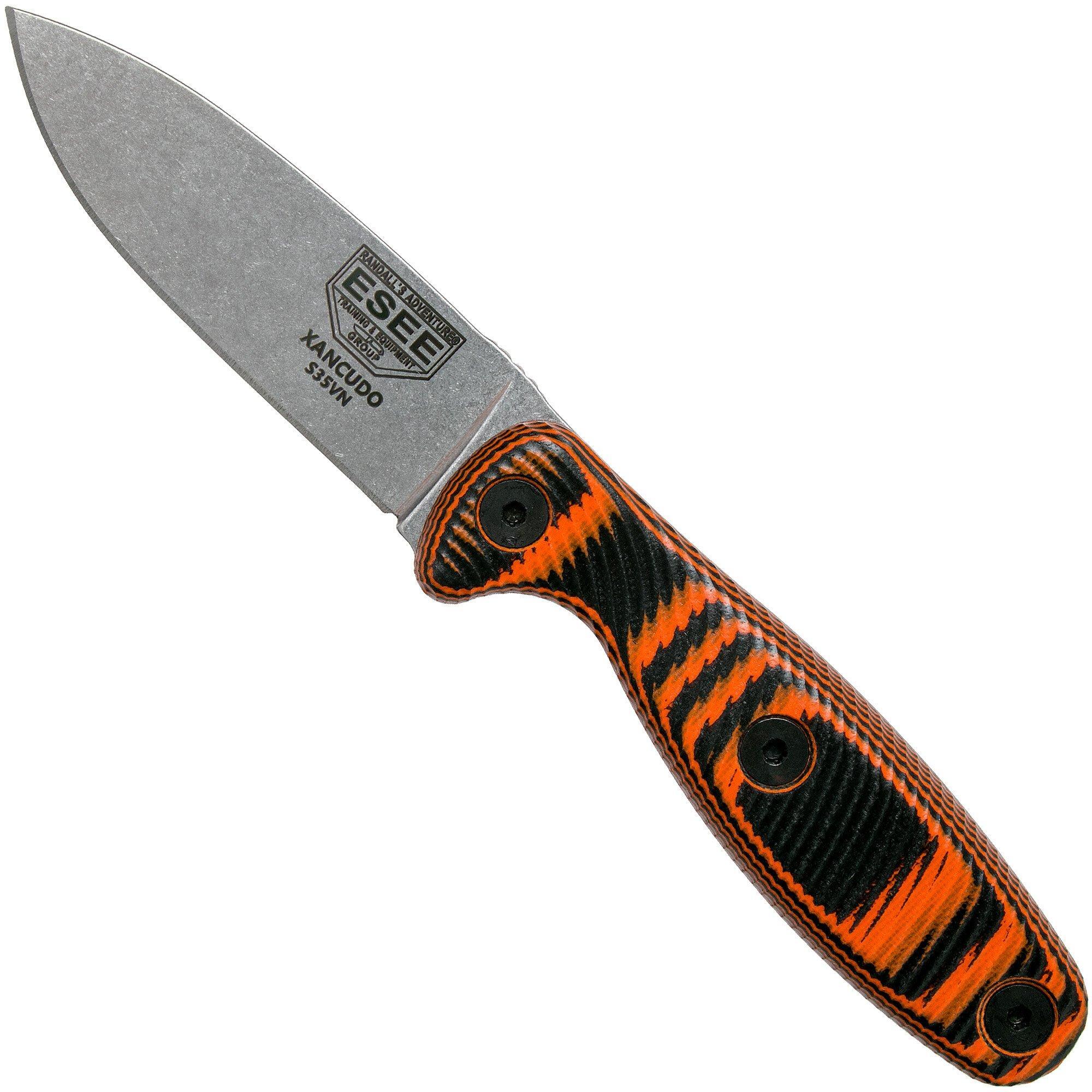 ESEE Xancudo S35VN Black-Orange G10 no hole XAN2-006 vaststaand mes