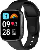 Strap-it Siliconen smartwatch bandje - zwart