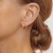 Hey Happiness Dubbele Hoepel Oorbellen Dames 925 Zilver 18K Verguld – Met Zirkonia Steentjes – Roségoud