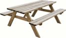 SenS-Line Table de pique-nique Oslo - Bois - Rectangulaire - Marron - 177x154x74 cm