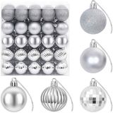 vidaXL - Set de boules de Noël - 100 pièces - argent - 4 cm - Polystyrène