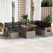 Maison Exclusive - Ensemble de meubles de jardin 9 pièces avec canapé, coussins inclus, gris, en polyrotin et bois d'acacia