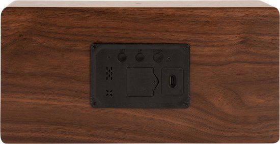 Karlsson Boxed LED Table Clock - Dark Wood Veneer - Digital Display