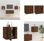 vidaXL Tv-wandmeubels 2 stuks 40x34,5x40 cm bruin eikenkleur