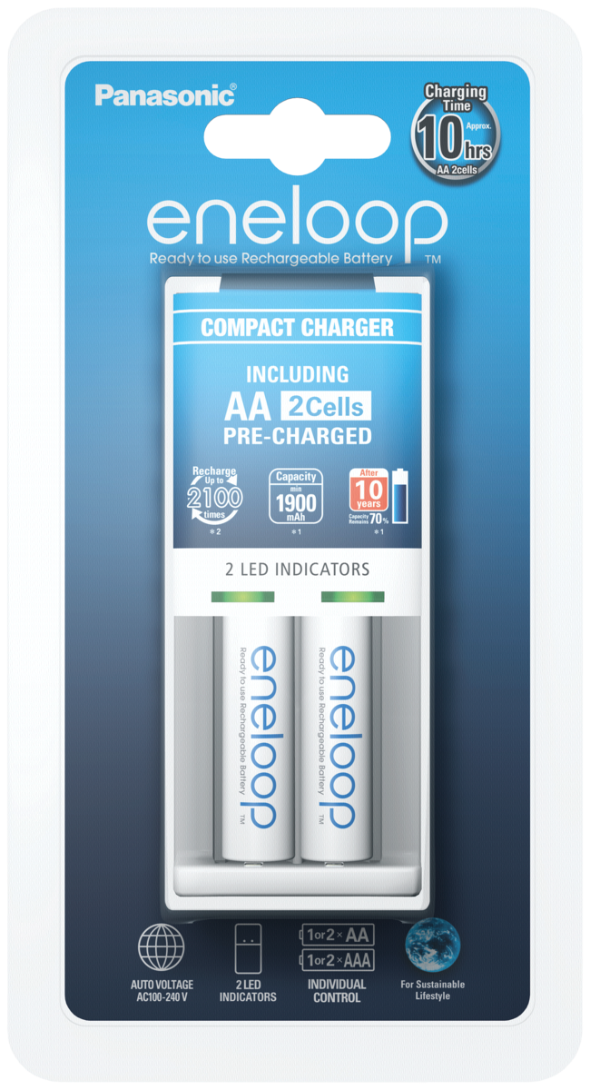 Panasonic Compact lader incl. 1x2 AA Mignon accu s