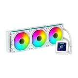 ABYSM Gaming Ocean 360 White ARGB, vloeibare koeling, met 7,1 cm (2,8 inch) lcd-display, voor bewaking van CPU-temperatuur, ventilatorsnelheid en andere parameters