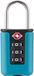 TSA code lock, suitcase lock, 3-digit, travel lock, padlock, travel, colour: sea blue