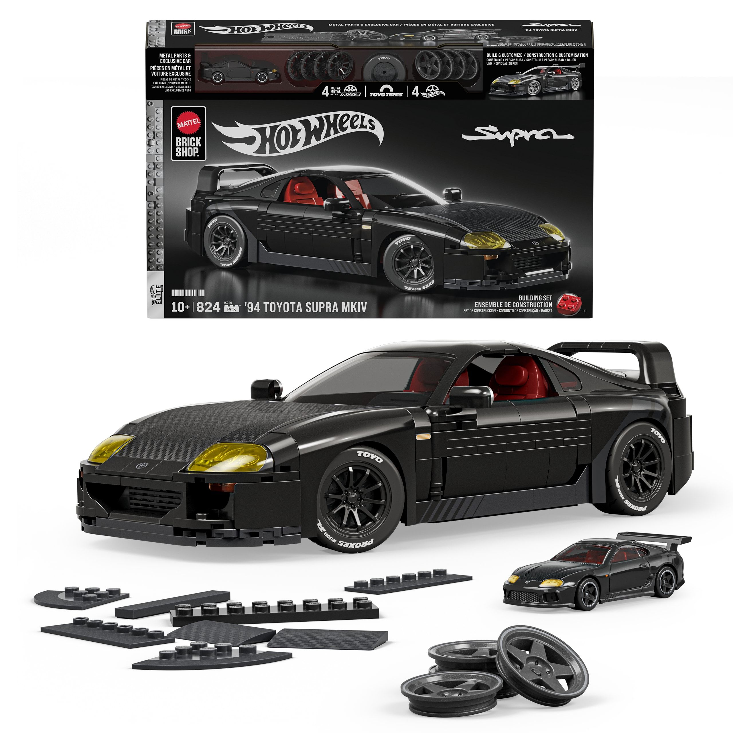 Mattel Brick Shop Hot Wheels '94 Toyota Supra MKIV Bouwset (824 onderdelen)