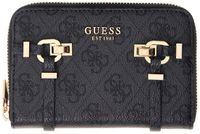 GUESS Leona Logo SLG Zip Around Wallet Coal Logo donkergrijs