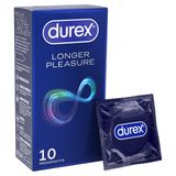 Durex Longer Pleasure - 10 Préservatifs Retardant Extra lubrifiés - Prolonge la durée du rapport (ex Performance Booster)