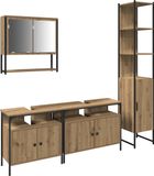 vidaXL - Badkamermeubel - Set - 4 - st - Artisan - Eiken - Bewerkt - hout