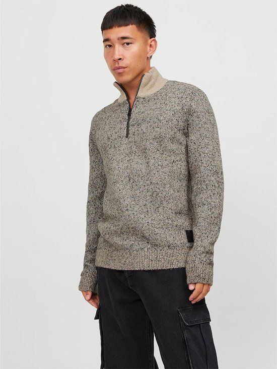 Jack & Jones Space Halve Rits Sweater Grijs S Man