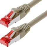 Helos Patchkabel S/FTP Cat 6 grijs 15,0 m