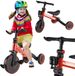 Fix Mini Tricycle 3-en-1 - Rouge/Noir - Jusqu'à 30kg - 1.5-4 Ans - Cadre en Aluminium